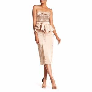 NWT Isabel Garcia Strapless Peplum Midi Dress